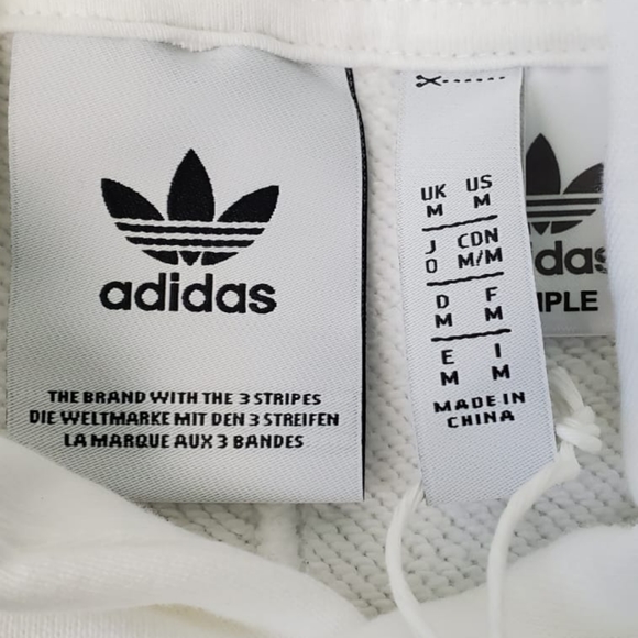 Adidas Hoodie Sport Open Hem White/LIGHT GREY  Size M Men's - Picture 13 of 16